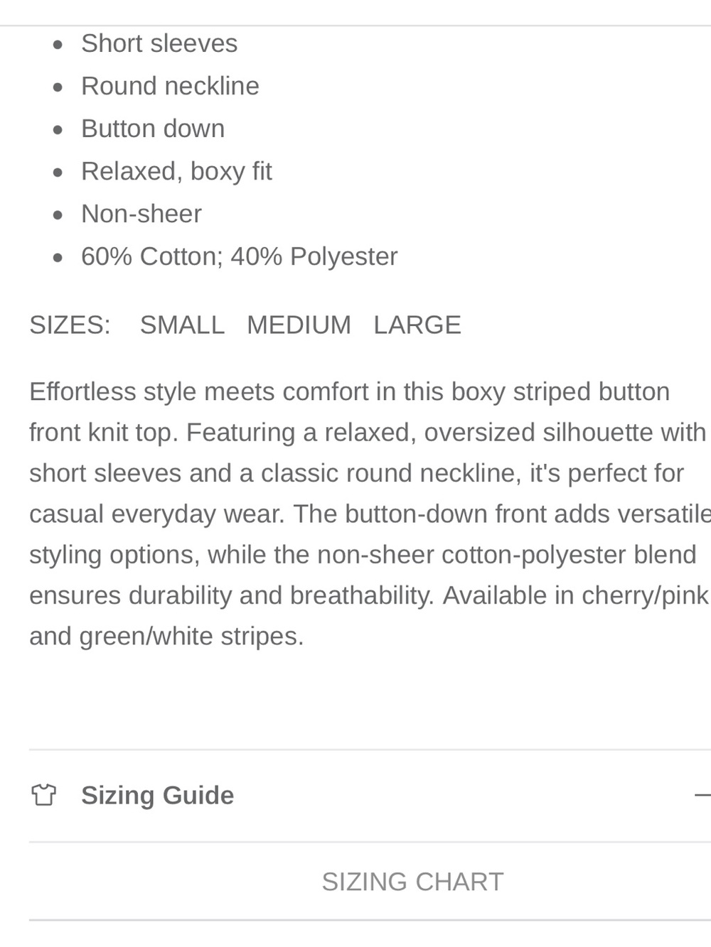 Things between Striped Button top - Picture 3 of 3